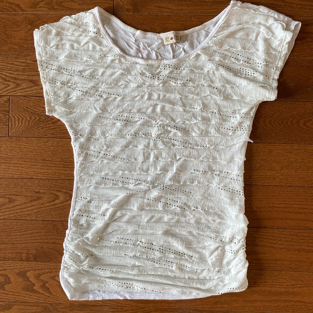 Women's White Fringe Top